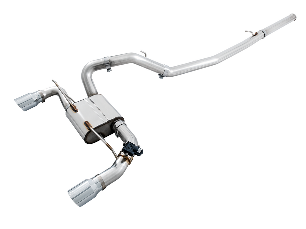 AWE Tuning AWE SwitchPath? Cat-back Exhaust (with Remote) for Ford Focus RS - Chrome Silver Tips