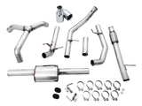 AWE Tuning AWE 0FG Catback Split Rear Exit Exhaust for 4th Gen Silverado/Sierra 1500 5.3L (Flat Bumper) - Dual Chrome Silver Tips