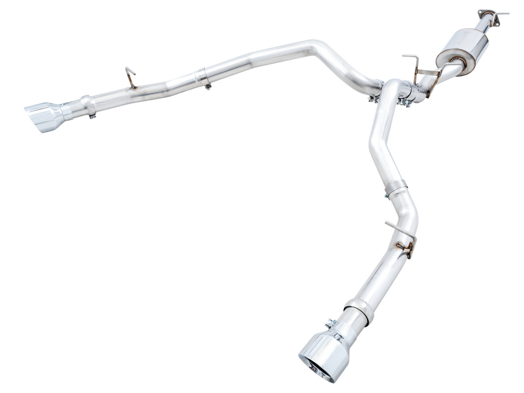 AWE Tuning AWE 0FG Dual Rear Exit Catback Exhaust for 5th Gen RAM 1500 5.7L (with bumper cutouts) - Chrome Silver Tips