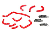 HPS Performance High Temp Reinforced Silicone Oil Cooler and Throttle Body Coolant Hose Kit, Red, 57-2079-RED