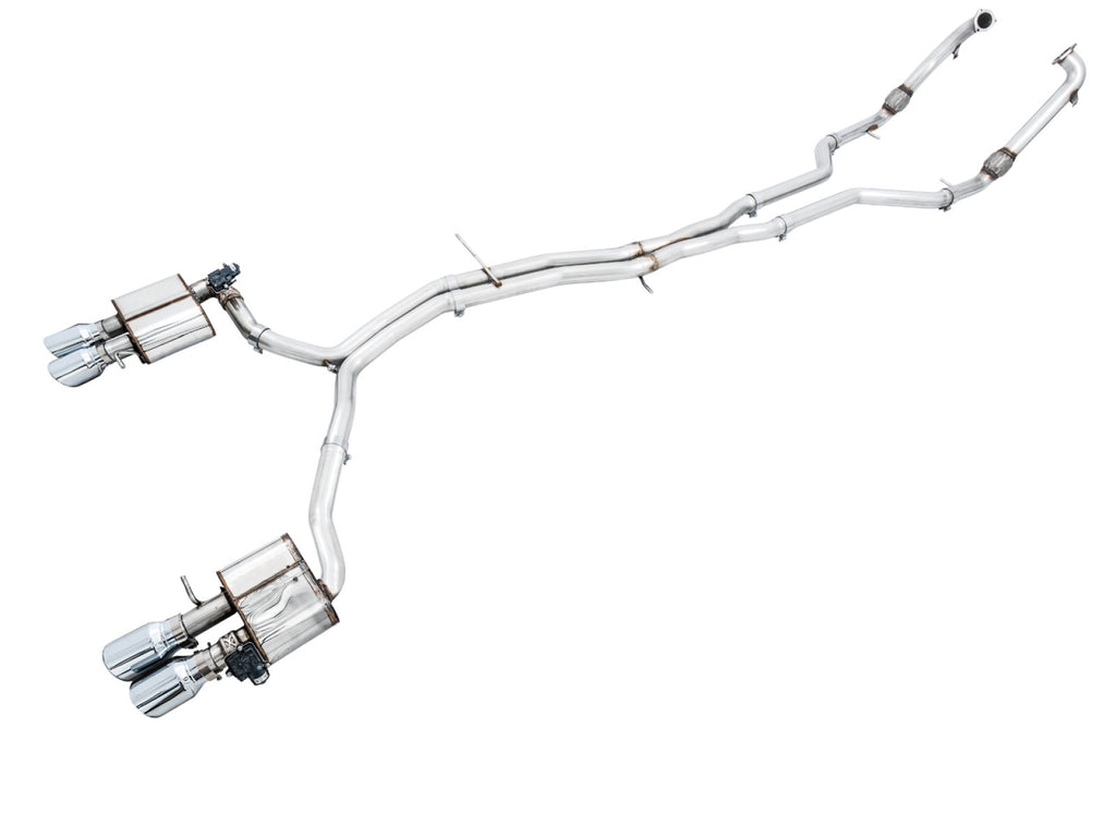 AWE Tuning AWE SwitchPath? Exhaust for Audi B9 S5 Coupe - Non-Resonated - Chrome Silver 90mm Tips