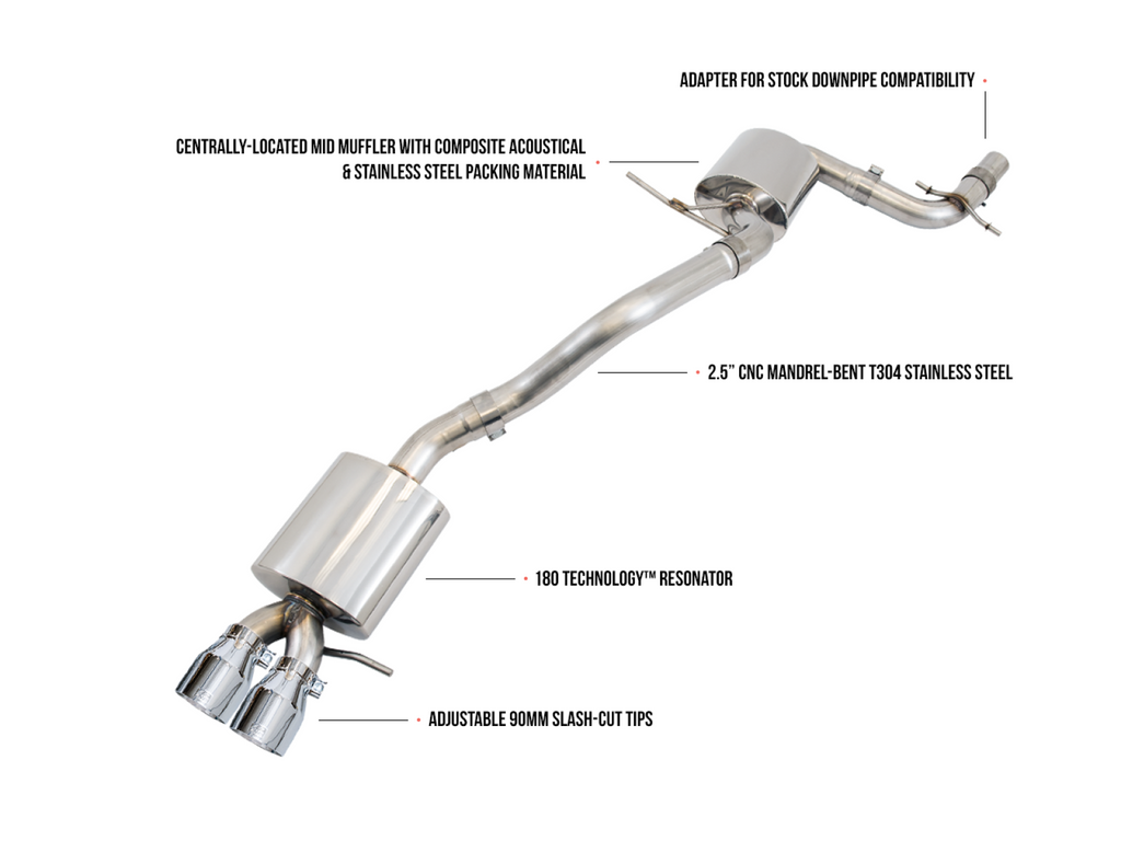 AWE Tuning AWE Touring Edition Exhaust for MK5 Jetta 2.0T - GLI - Polished Silver Tips