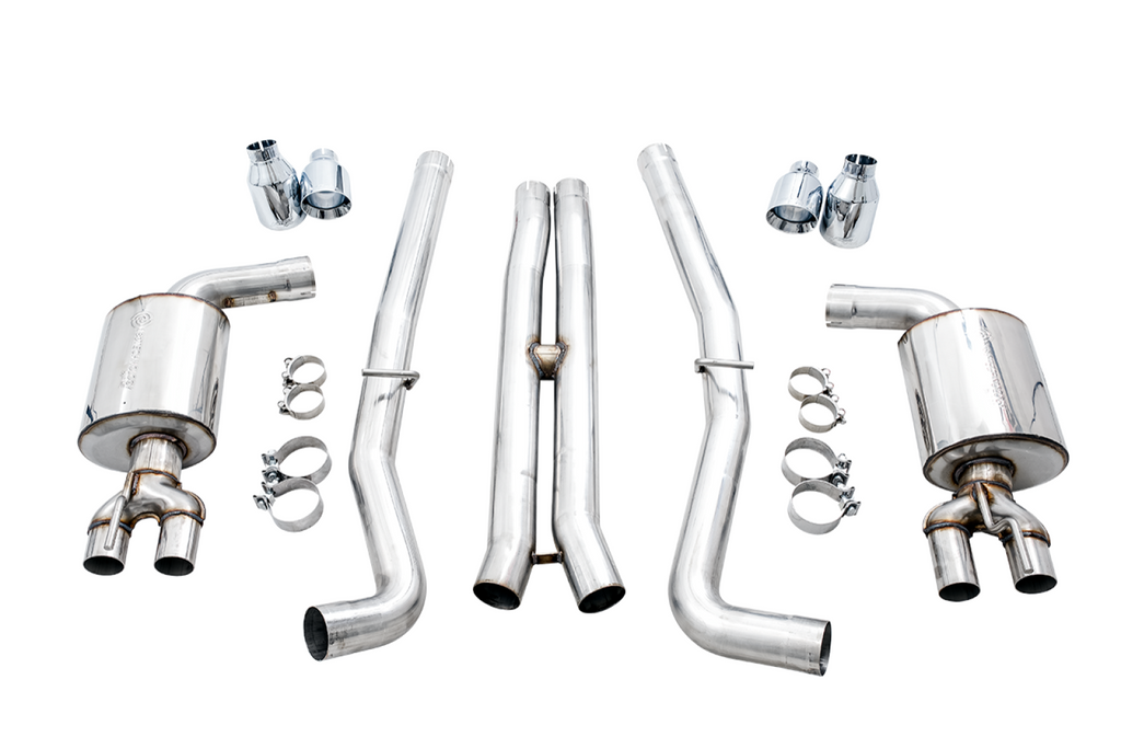 AWE Tuning AWE Touring Edition Exhaust for 15  Challenger 5.7 - Non-Resonated - Chrome Silver Quad Tips