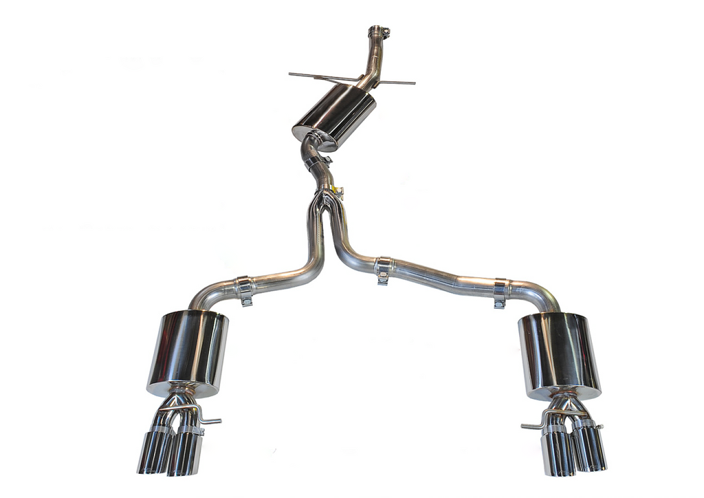 AWE Tuning AWE Touring Edition Exhaust for B8 A5 2.0T - Quad Outlet, Polished Silver Tips