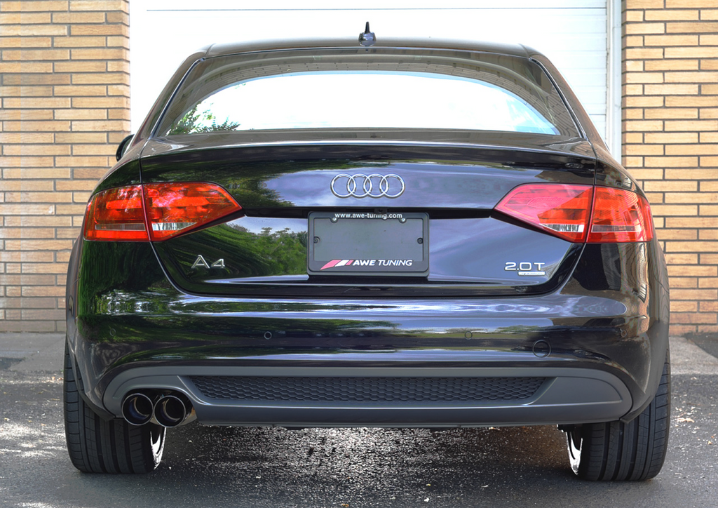 AWE Tuning AWE Touring Edition Exhaust for B8 A4 2.0T - Single Side, Diamond Black Tips