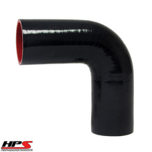 Load image into Gallery viewer, HPS 2.5&quot; ID High Temp 4-ply Reinforced Silicone 90 Degree Elbow Coupler Hose Black (63mm ID)