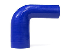 Load image into Gallery viewer, HPS 1/2&quot; - 5/8&quot; ID High Temp 4-ply Reinforced Silicone 90 Degree Elbow Reducer Hose Blue (13mm - 16mm ID)