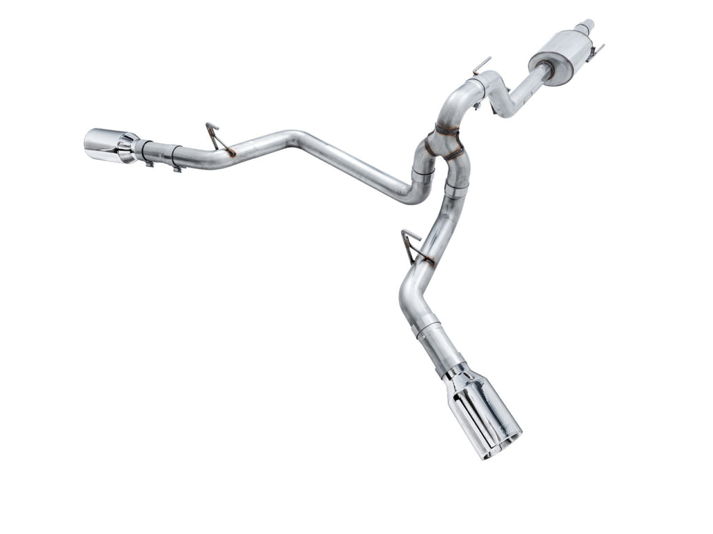 AWE Tuning AWE 0FG Dual Exit Exhaust for 15+ F-150 - 5" Chrome Silver Tips