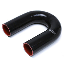 Load image into Gallery viewer, HPS 1.75&quot; ID High Temp 4-ply Reinforced Silicone 180 Degree U Bend Elbow Coupler Hose Black (45mm ID)