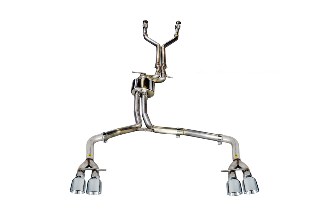 AWE Tuning AWE Track Edition Exhaust for Audi C7 S6 4.0T - Chrome Silver Tips