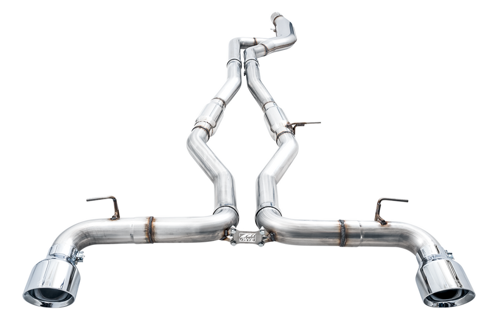 AWE Tuning AWE Track Edition Exhaust for A90 Supra - 5" Chrome Silver Tips