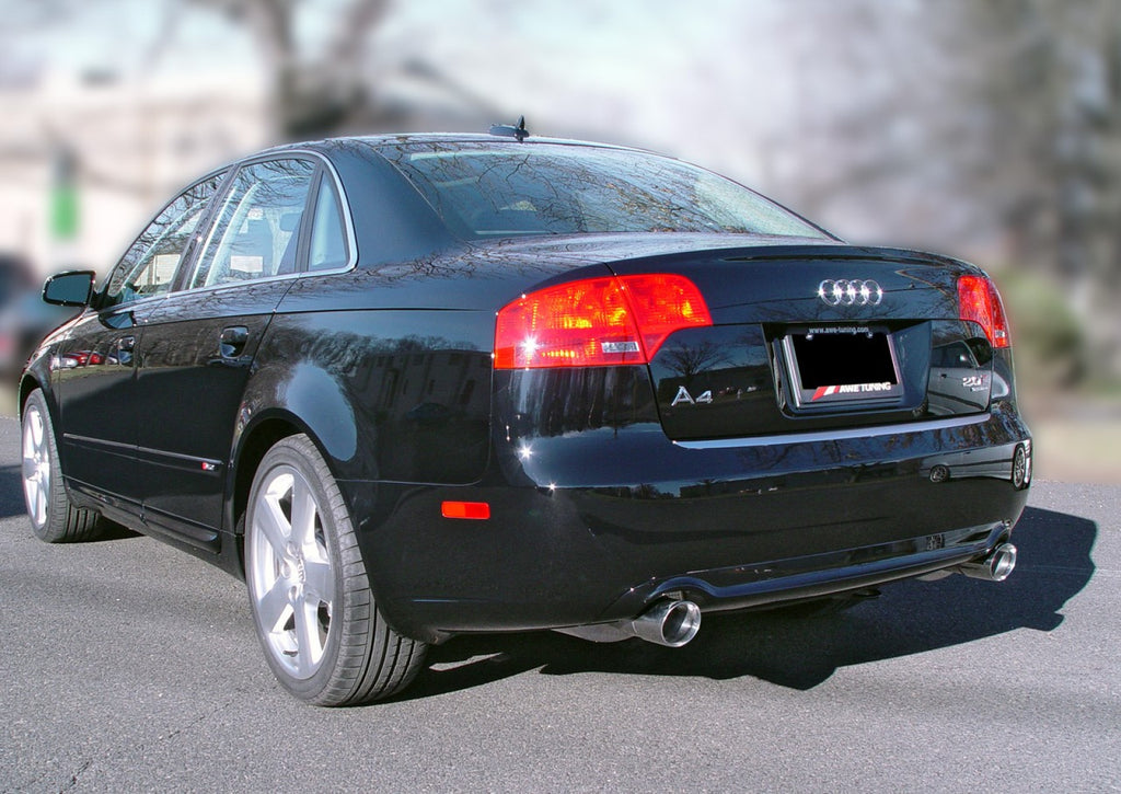 AWE Tuning AWE Touring Edition Dual Tip Exhaust for Audi B7 A4 3.2L - Diamond Black Tips