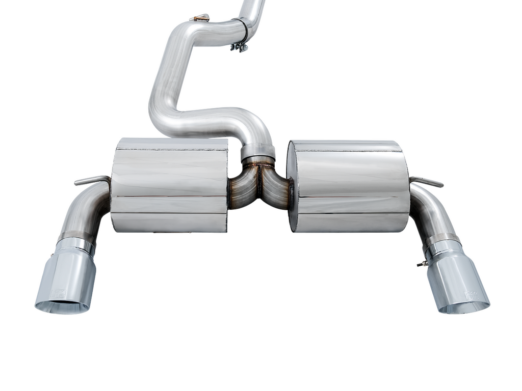 AWE Tuning AWE Touring Edition Cat-back Exhaust for Ford Focus RS- Non-Resonated - Chrome Silver Tips