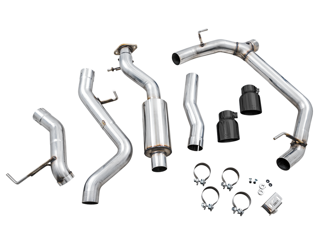 AWE Tuning AWE 0FG Catback Exhaust for Ford Bronco with BashGuard - Dual 4.5" Diamond Black Tips