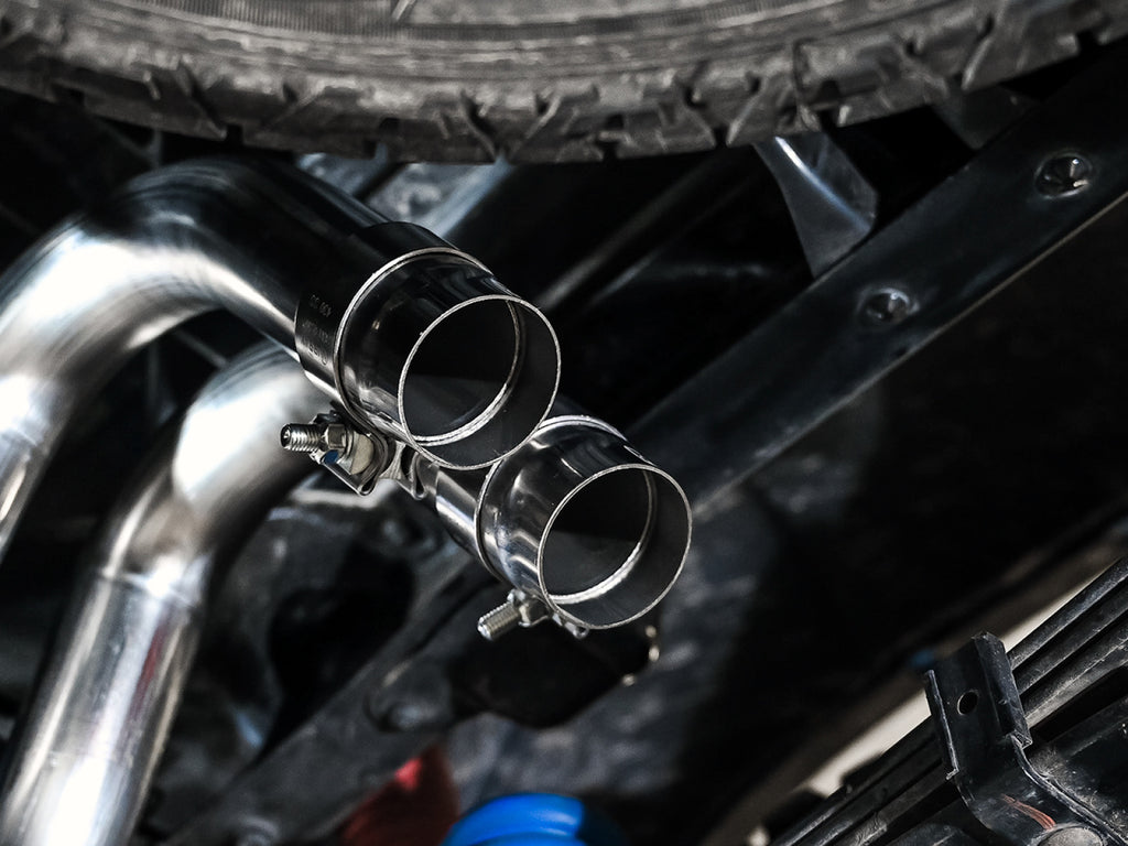 AWE Tuning AWE 0FG Exhaust with BashGuard for 3rd Gen Tacoma - Dual Chrome Silver Tips