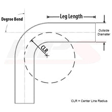 Load image into Gallery viewer, HPS 4.5&quot; OD 70 Degree Bend 6061 Aluminum Elbow, 15 Gauge w/ 6&quot; CLR