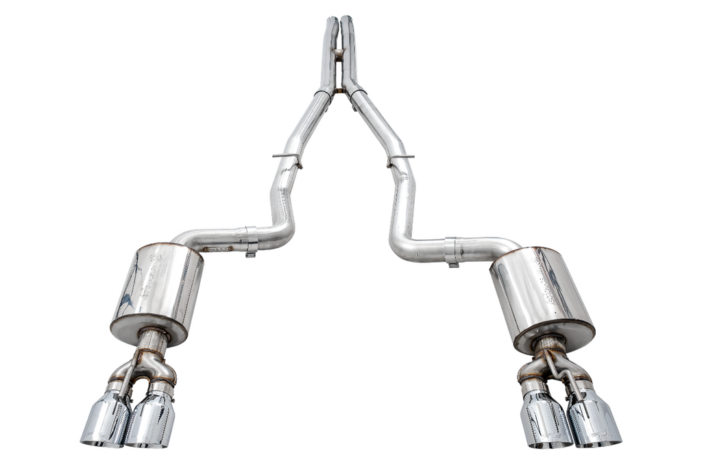 AWE Tuning AWE Touring Edition Exhaust for 15  Challenger 5.7 - Non-Resonated - Chrome Silver Quad Tips