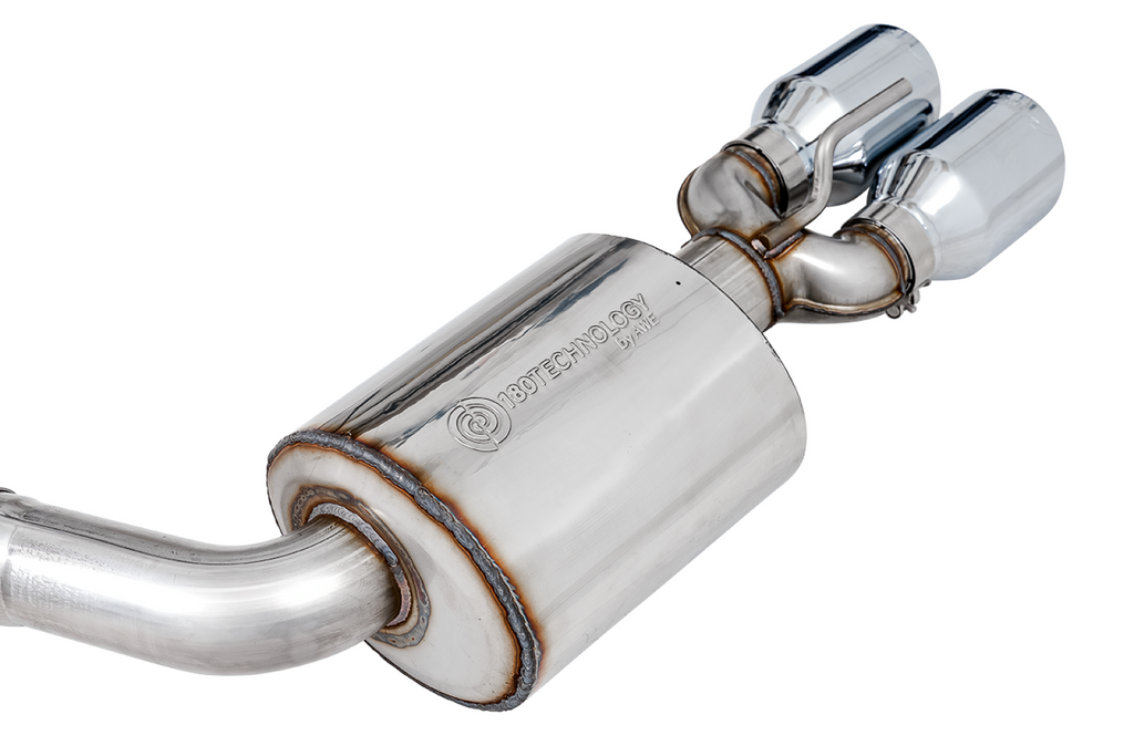 AWE Tuning AWE Touring Edition Exhaust for 15  Challenger 6.4 / 6.2 SC - Non-Resonated - Chrome Silver Quad Tips