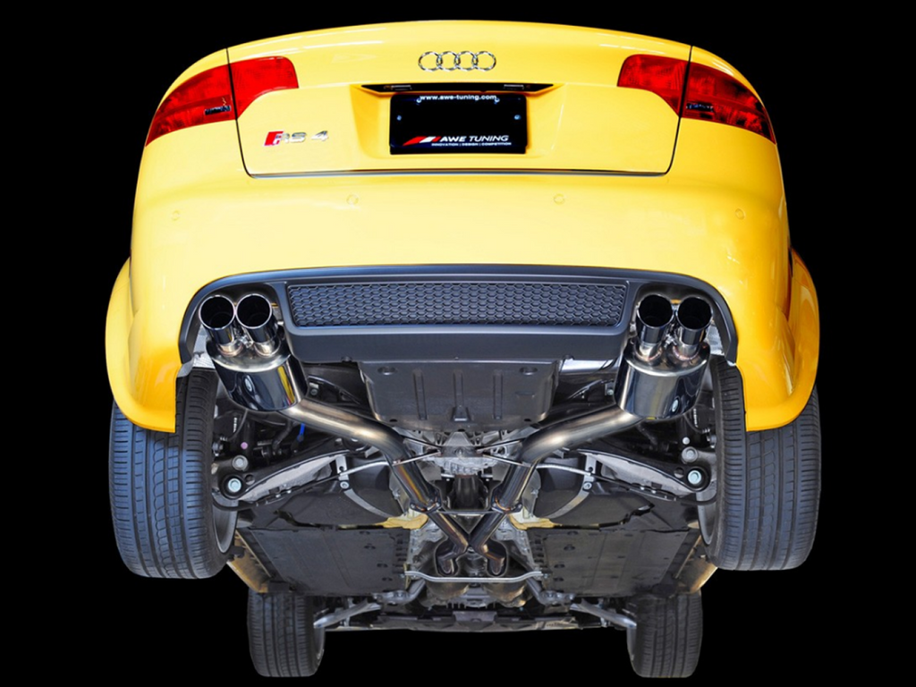 AWE Tuning AWE Track Edition Exhaust for B7 RS4 - Polished Silver Tips