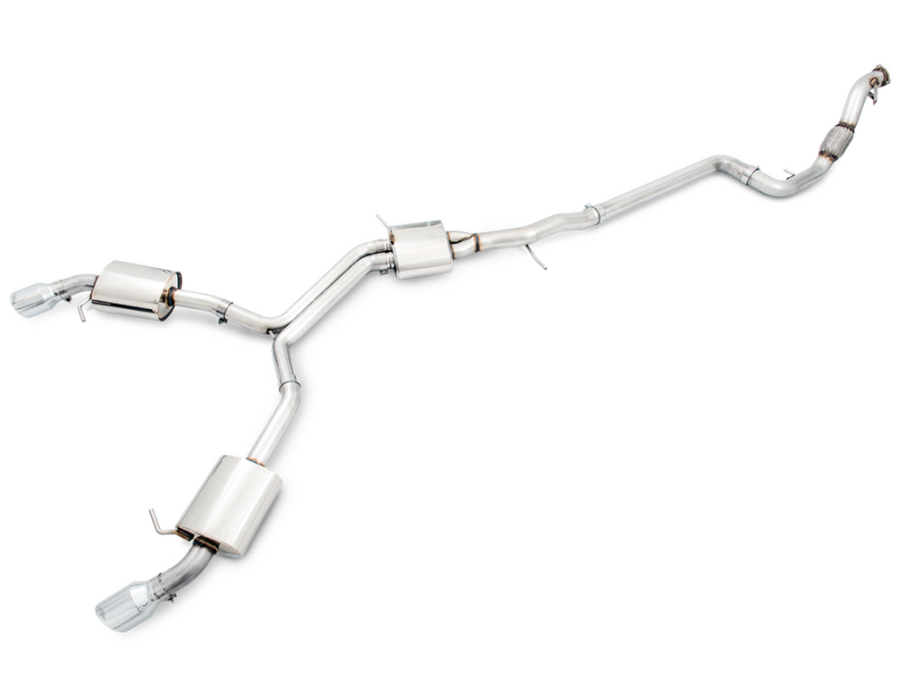 AWE Tuning AWE Touring Edition Exhaust for B9 A4, Dual Outlet - Chrome Silver Tips (includes DP)