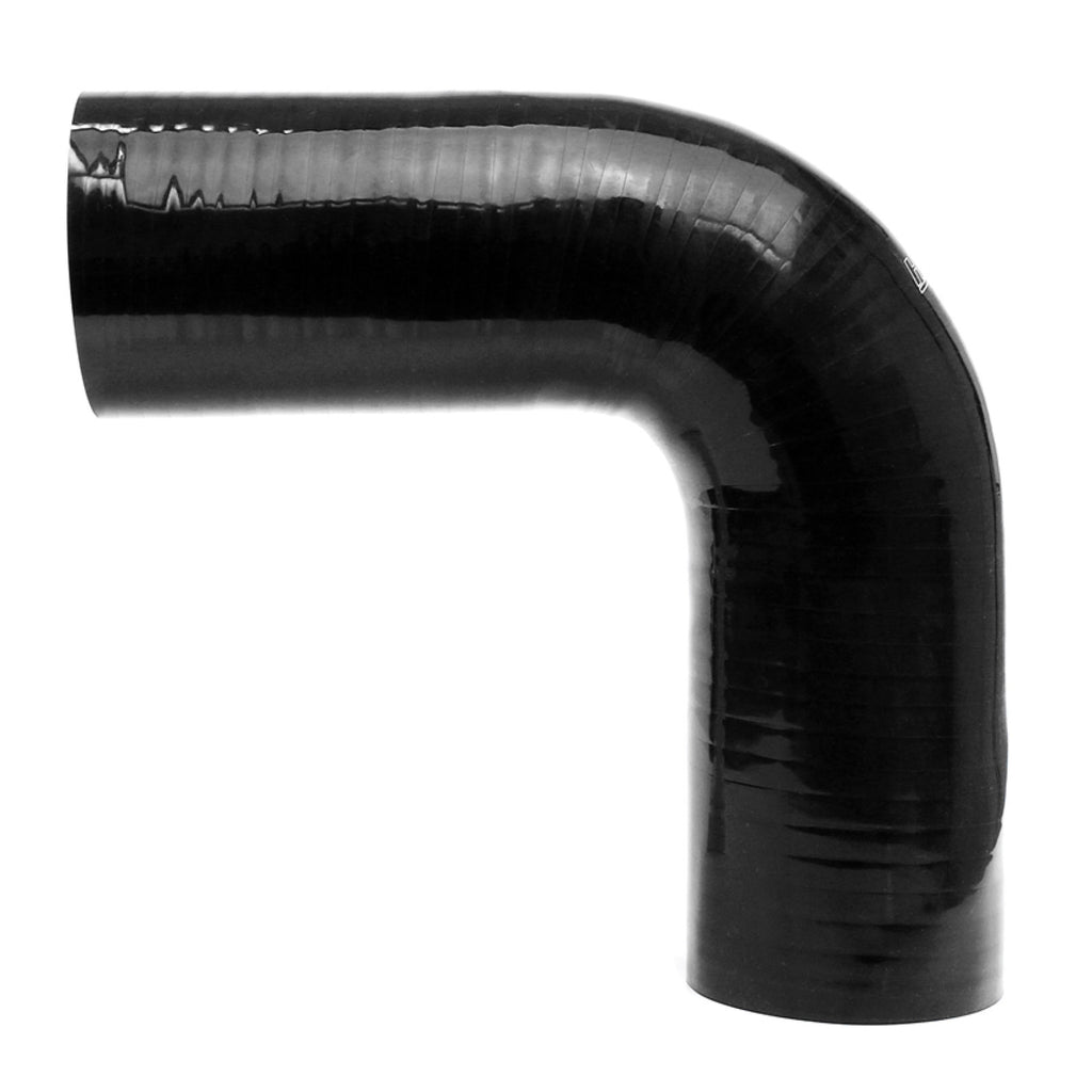 HPS 2.5" ID High Temp 4-ply Reinforced Silicone 90 Degree Elbow Coupler Hose Black (63mm ID)