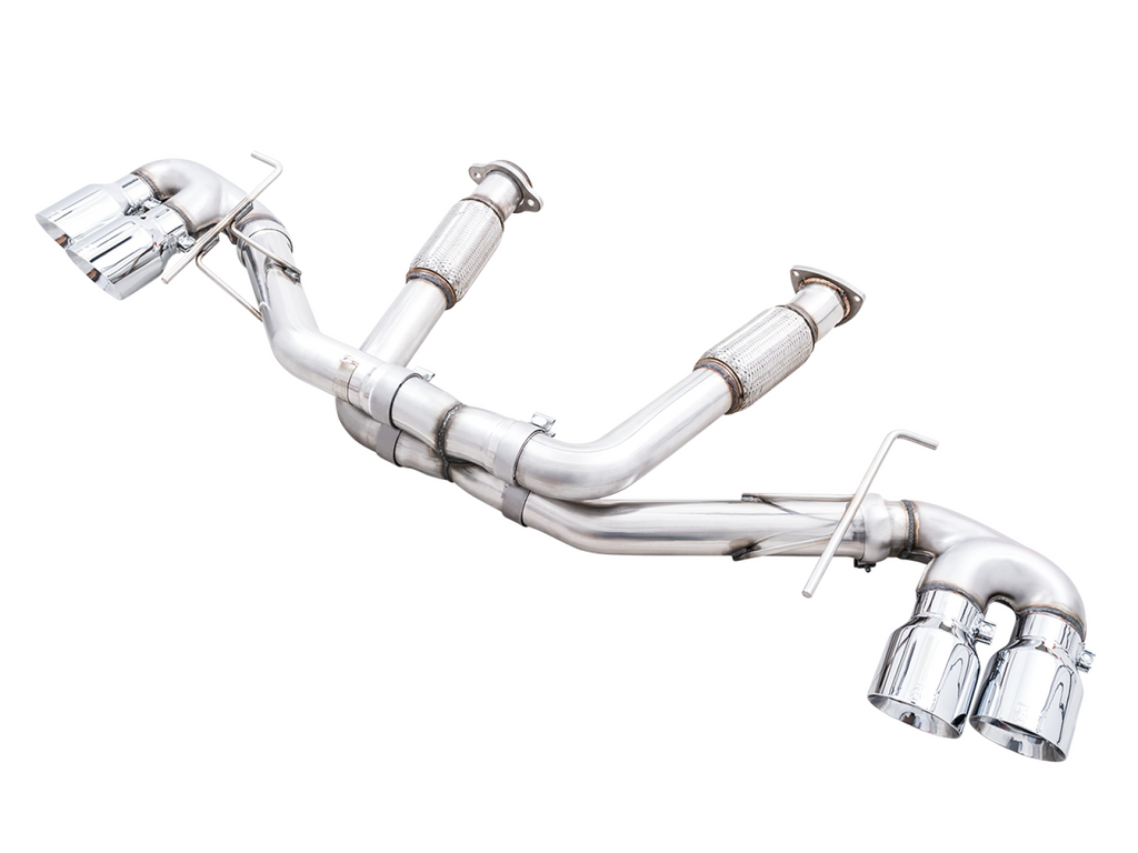 AWE Tuning AWE Track Edition Exhaust for C8 Corvette - Quad Chrome Silver Tips