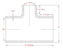Load image into Gallery viewer, HPS 1-5/8&quot; ID, 1&quot; ID branch Black Silicone Coupler Coolant T Hose Tee Adapter