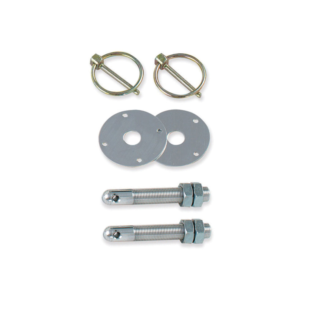 Longacre Steel Hood Pin Kit - 3/8"-24 Set of 2