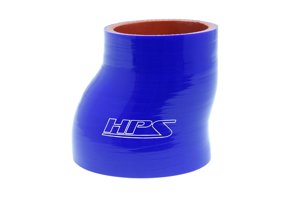 HPS 2" - 3" ID , 3" Long High Temp 4-ply Reinforced Silicone Offset Reducer Coupler Hose Blue (51mm - 76mm ID , 76mm Length)