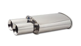 STREETPOWER Oval Muffler; w/Dual 3.5 in. Round Tips; 2.5 in. Inlet; w/8 in. Tip;