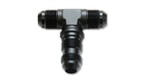 Bulkhead Adapter Tee Fitting; Size: -3AN; 6061 Aluminum; Anodized Black;