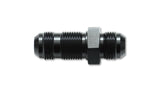 Male Bulkhead Union Fitting; Size: -3AN; 6061 Aluminum; Anodized Black;