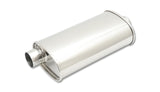 STREETPOWER Oval Muffler; 2.5 in. Inlet/Outlet; Offset/Center; w/5 in. Tip;