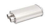 STREETPOWER Oval Muffler; 2.5 in. Inlet; Center In / Dual Out; w/5 in. Tip;