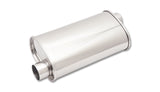 STREETPOWER Oval Muffler; 2.5 in. Inlet/Outlet; Offset/Offset; w/5 in. Tip;