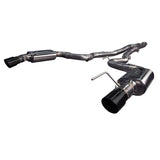 3in. x 2-1/2in. SS Connection-Back Exhaust w/Black Tips. 2015-2023 Mustang EcoBo