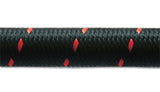 Nylon Braided Flex Hose; Size: -4AN; Hose ID 0.22in.; 5ft. Roll; Black and Red;