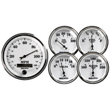 GAUGE KIT; 5 PC.; 3 3/8in./2 1/16in.; ELEC. SPEEDOMETER; OLD TYME WHITE II