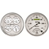 2 PC. GAUGE KIT; 5in. QUAD/SPEEDOMETER; 240-33 O; OLD TYME WHITE II