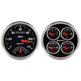 2 PC. GAUGE KIT; 5in. QUAD/SPEEDOMETER; 240-33 O; DESIGNER BLACK II