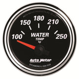 GAUGE; WATER TEMP; 2 1/16in.; 250deg.F; ELEC; DESIGNER BLACK II