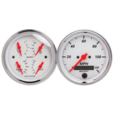 2 PC. GAUGE KIT; 3-3/8in. QUAD/SPEEDOMETER; 240-33 O; ARCTIC WHITE