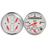 2 PC. GAUGE KIT; 3-3/8in. QUAD/TACH/SPEEDO; 240-33 O; ARCTIC WHITE