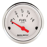 GAUGE; FUEL LEVEL; 2 1/16in.; 0OE TO 30OF; ELEC; ARCTIC WHITE