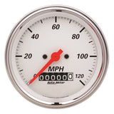 GAUGE; SPEEDOMETER; 3 3/8in.; 120MPH; ELEC. PROG. W/WHEEL ODO; ARCTIC WHITE