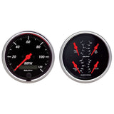 2 PC. GAUGE KIT; 3-3/8in. QUAD/SPEEDOMETER; 240-33 O; DESIGNER BLACK