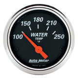 GAUGE; WATER TEMP; 2 1/16in.; 250deg.F; ELEC; DESIGNER BLACK