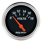 GAUGE; VOLTMETER; 2 1/16in.; 18V; ELEC; DESIGNER BLACK