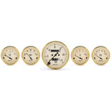 GAUGE KIT; 5 PC.; 3 1/8in./2 1/16in.; MECH. SPEEDOMETER; GOLDEN OLDIES