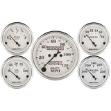 GAUGE KIT; 5 PC.; 3 1/8in./2 1/16in.; MECH. SPEEDOMETER; OLD TYME WHITE